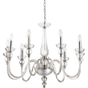 Doge 9 Light Chandelier Clear Glass, E14 - Clear