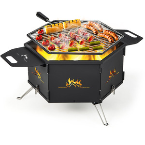 Portable Charcoal Grill Stove - Black by GAINOOM