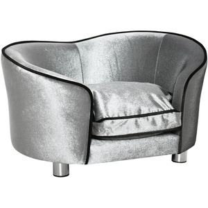 PawHut Dog and Cat Lounger Sofa Couch - Silver Grey by PawHut