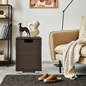 2-in-1 Hideaway Propane Gas Tank Cover Side Table - Brown by Costway