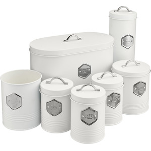 Cooks Professional 7-Piece Kitchen Storage Set - White/silver by Cooks Professional