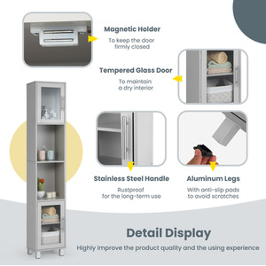 Slim Tower Cabinet - Grey by GAINOOM