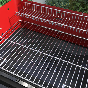 Outsunny 5-Level Grill Height Charcoal Barbecue Grill - Red by Outsunny