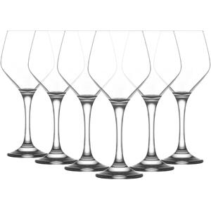 Ella Red Wine Glasses - 440ml - Pack of 6 - Clear by LAV
