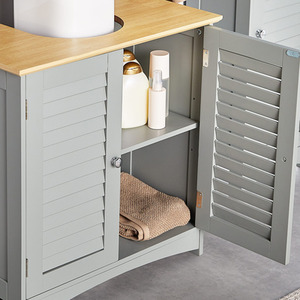 Shrewsbury Under Sink Bathroom Cabinet - Grey by VonHaus