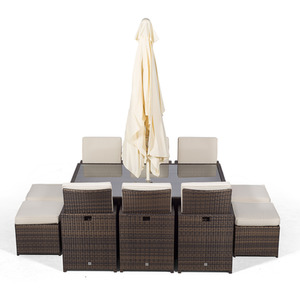 Giardino Rattan Cube Dining Set - Brown / 6 by Giardino