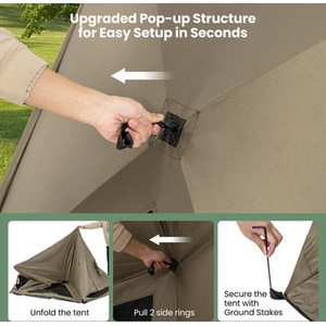 Pop-up Camping Tent for 4-6 People - Green by Costway