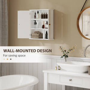 HOMCOM Bathroom Wall Cabinet Wall Cupboard with Adjustable Shelf - White by HOMCOM