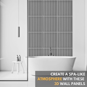 3D Wall Panels (50x50 cm) PVC Cladding Panel in 3D Fluted Line Design by NOVECRAFTO