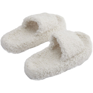 Plush Cotton Open-Toe Slippers by komore