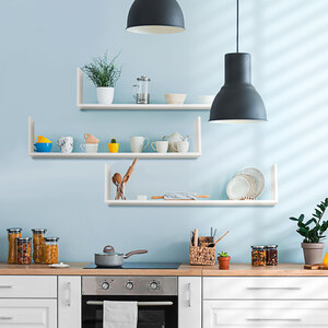 HOMCOM Set of 3 Wooden U Shaped Shelves - White by HOMCOM