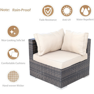 Rattan 8 Piece Modular Outdoor Recliner Garden Sofa - Mix Brown by Furniture One