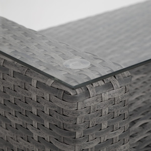 Rattan Garden Set Munich 4 Seats 1 Table - Grey by tectake