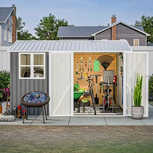 BIRCHTREE Garden Shed with Window - Grey / 10x8ft by BIRCHTREE