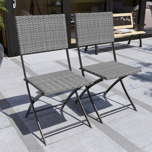Capri 2 Seater Rattan Bistro Set - Grey by Vida Designs