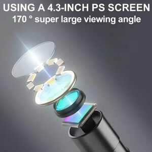 1080P HD Endoscope Camera with 4.3 Inch IPS Screen - Black / 2m