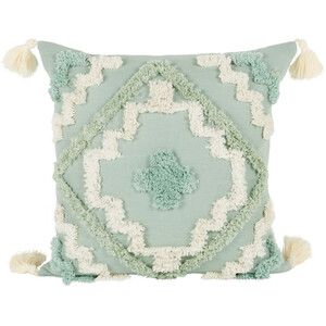 Samara Tufted Geo Cushion - Sage