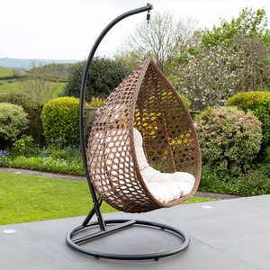 Henley Single Swing Egg Pod Chair - Cream - Cream by Artemis Home