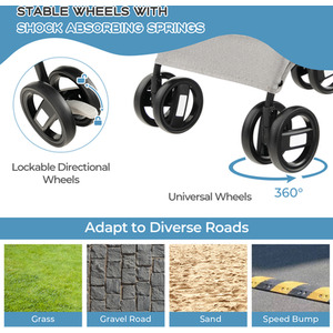 Foldable Pet Stroller by Costway