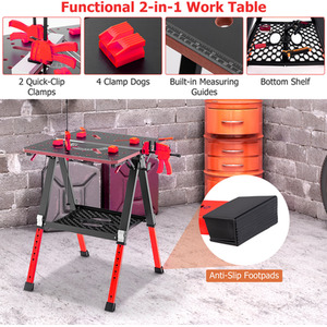 2-in-1 Folding Work Table Sawhorse by Costway