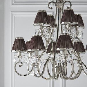 Oksana 12 Light Multi Arm Chandelier Polished Nickel Plate Finish, E14