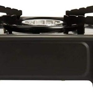 Portable Camping Gas Stove Single Hob - Black by Garden Mile