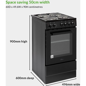 Willow Freestanding Electric Cooker - Black by Willow