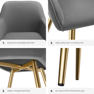 Dining Chair Scandi - Padded Boucle Cover, High Backrest by tectake