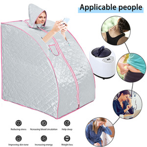 Portable Steam Sauna with 99min Timer - Silver by Livingandhome