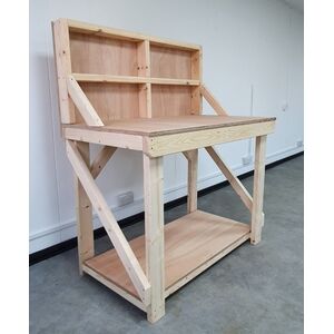 Eucalyptus Top Workbench With Back Panel by Arbor Garden Solutions