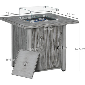 Outsunny 40,000 BTU Propane Gas Fire Pit Table by Outsunny