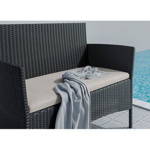 Black 4 PCS Rattan Garden Furniture Set - Black / Cover by Bigzzia