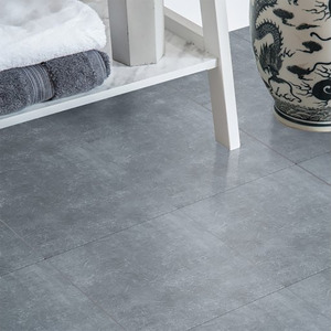 Floor Tiles Self-Adhesive Vinyl Flooring Kitchen Bathroom - Grey / Concrete by D-C-Fix