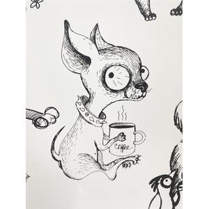 Pooches Wallpaper - White by Muriva