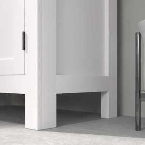 HOMCOM Bathroom Floor Storage Cabinet with Adjustable Shelves - White by HOMCOM