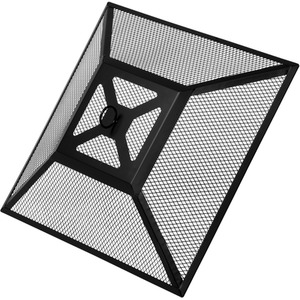 Large Glenview Black Square Log Fire Pit - Black by Tepro