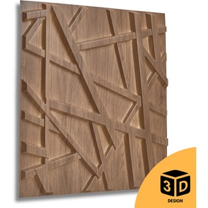3D Wall Panels (50x50 cm) PVC Cladding Panel in Geometric Line Design by NOVECRAFTO
