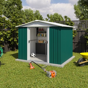 Yardmaster Metal Shed - Green / 242 x 193 x 217cm by Yardmaster
