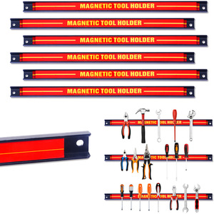 6Pcs Magnetic Tool Holder Magnetic Organizer Bar - Red by Costway
