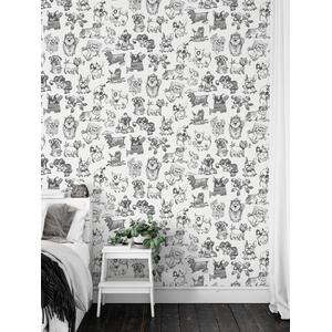Pooches Wallpaper - White by Muriva