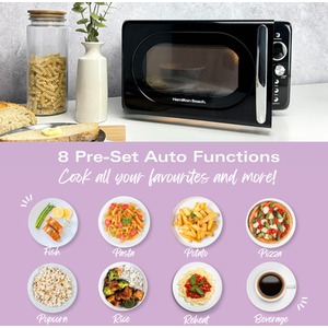 Hamilton Beach 20L Retro Black Microwave - Black by Hamilton Beach