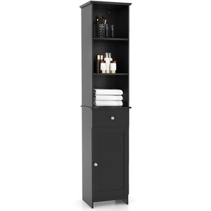 Bathroom Storage Cabinet Tall Organiser - Black by Costway