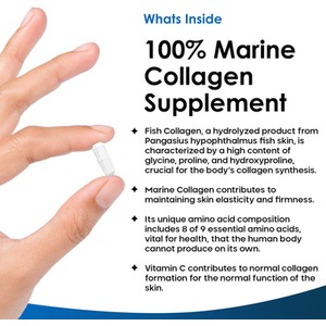 Collagen Supplement Marine Collagen Capsules - One Month by New Leaf Products