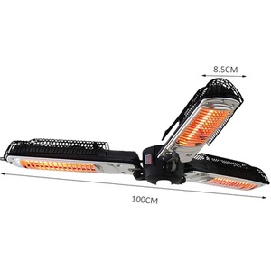 Outsunny Electric Umbrella Parasol Mounted Infrared Heater - Black by Outsunny