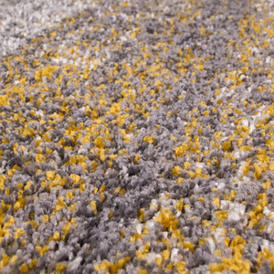 Super Soft Yellow Grey Mottled Striped Shaggy Area Rug by The Rug House