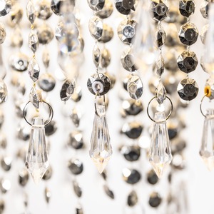 CGC LIZA Three Tier Large Chandelier Crystal and Chrome Ceiling Light Shade - Chrome by CGC Lighting