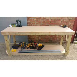 MDF Top Wooden Workbench - Natural / 240cm by Arbor Garden Solutions