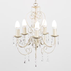 Lille White Ceiling Light Chandelier - White by ValueLights