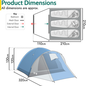 Bracken 3 Person Tent - Blue by Trail