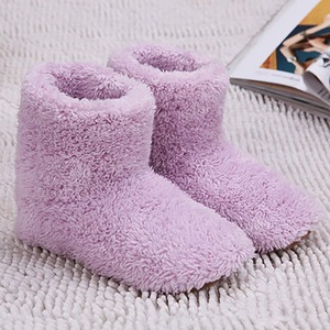 USB Electric Heated Slippers Plush Foot Warmer - Pink